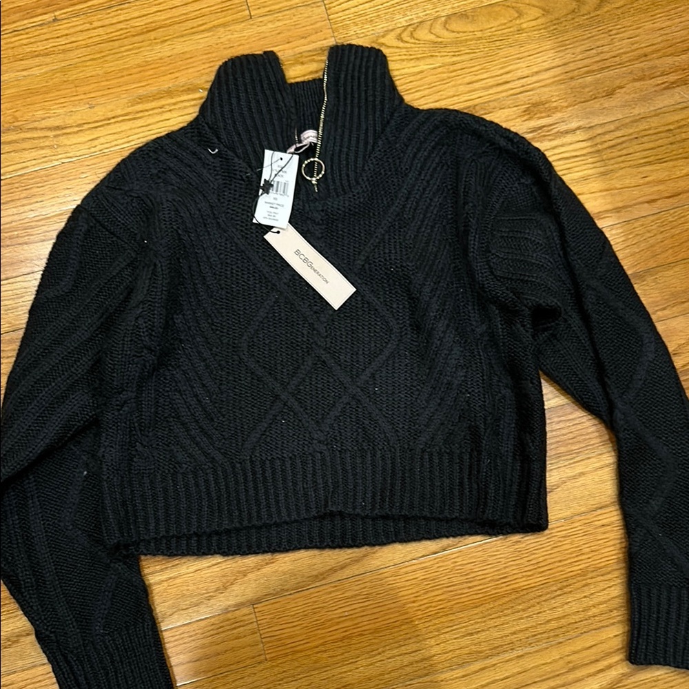 BCBG - New with Tag! Black Cable Knit Sweater - Never Been Worn!!